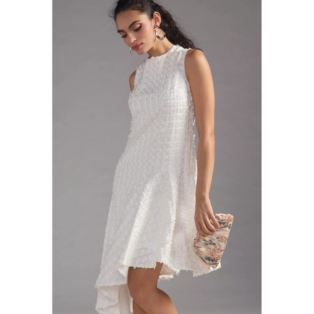 Anthroplogie Eva Franco Textured Asymmetrical Dress w/Floral Sunburst Pattern - Picture 3 of 7